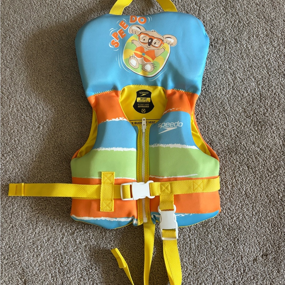 Speedo Infant Life Vest in Blue and Orange